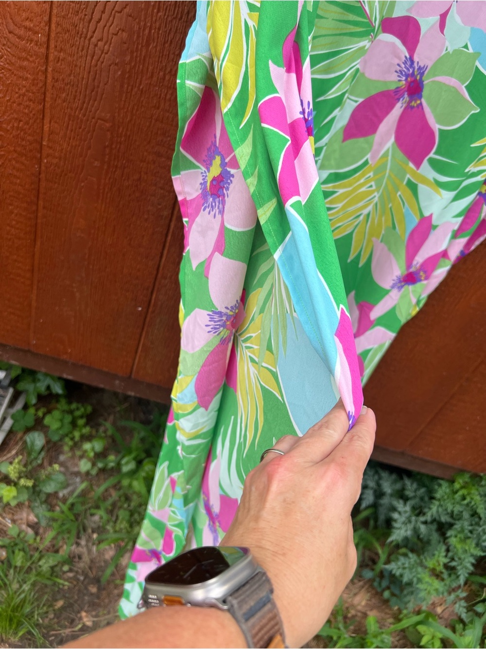 FKSP For Lake Style Pantry Tropical Floral Kaftan Maxi Dress Coverup XXS XS S - Picture 4 of 7